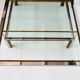 Coffee table in brass and chrome with folding top compartment to House Jansen 1970 s