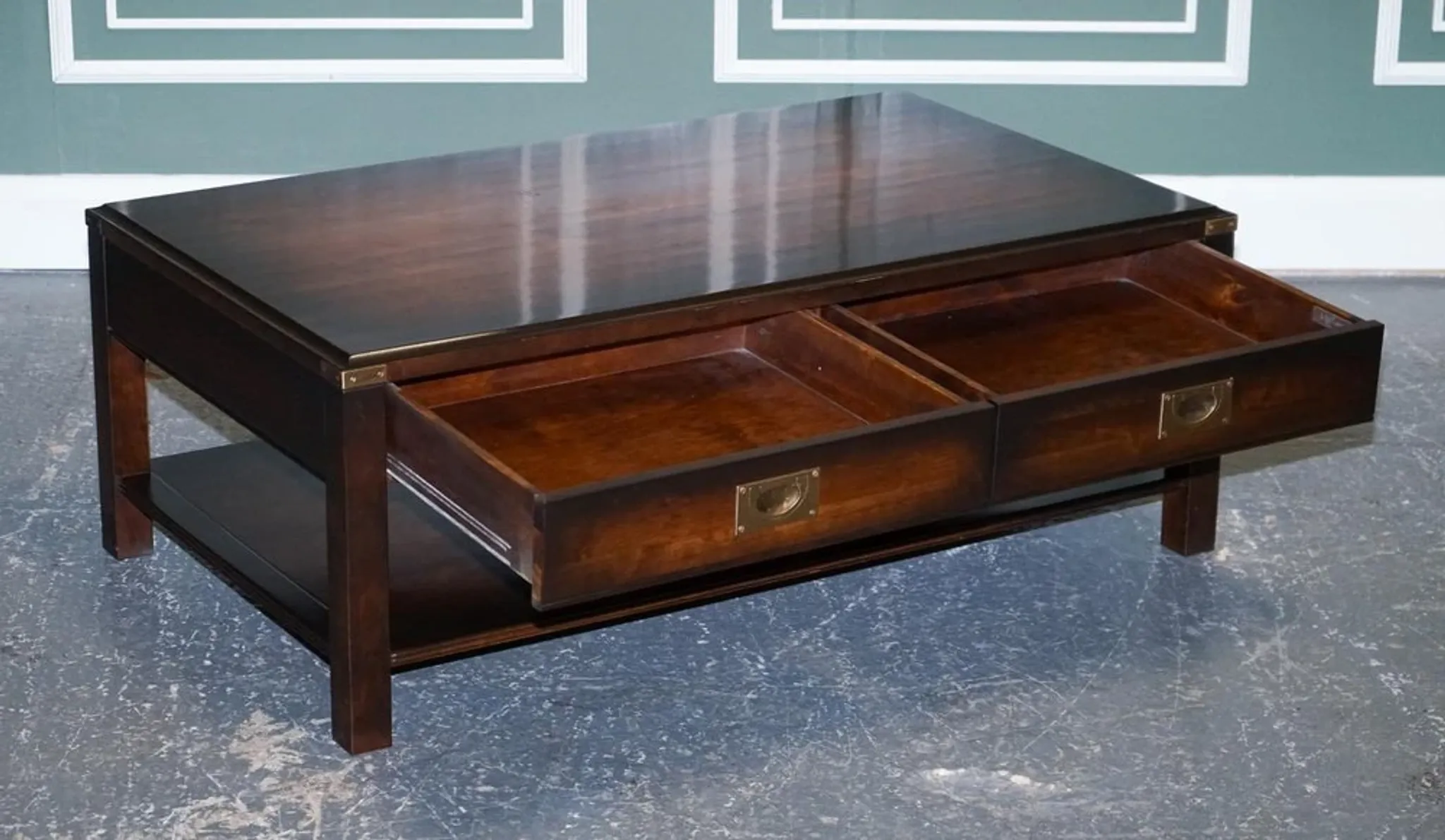 Vintage Military Coffee Table in Brass