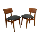 Pair of chairs "C" Marcel Gascoin circa 1950