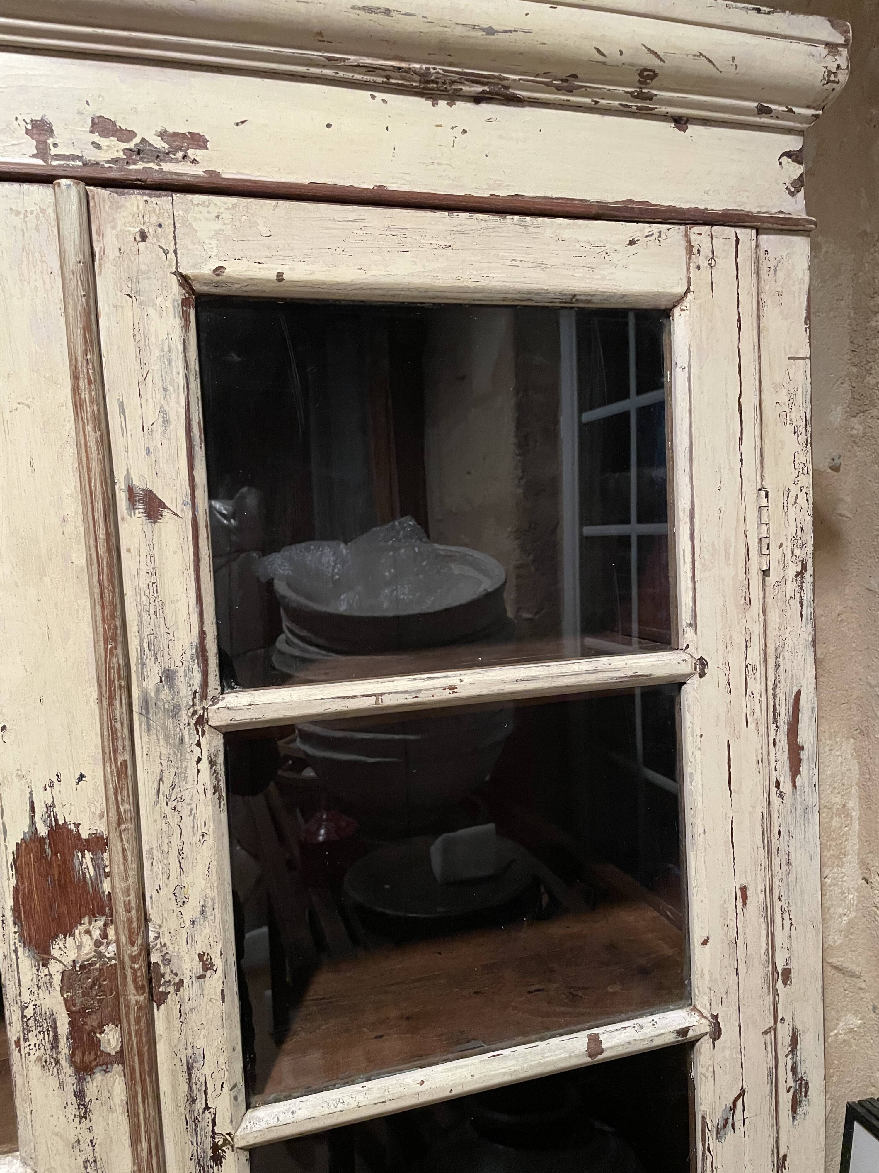 Beige lacquered teak sideboard