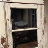 Beige lacquered teak sideboard