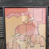 Set of 4 vintage frames ~ 70 for jungle decoration