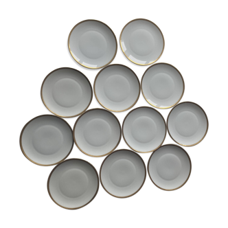 12 Dessert plates - Limoge porcelain