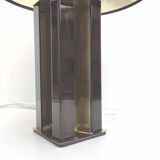 Plexiglas lamp and gold metal 70s