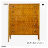 Commande en noyer du milieu du siècle Tallboy
