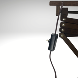 Midcentury wood and brass scissor wall lamp, Dutch 1960s