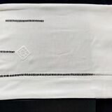 White cotton sheet with openwork and embroidery