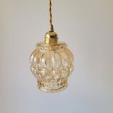 Amber molded glass pendant lamp