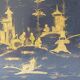 Large tray painted sheet metal Napoleon III 19th century