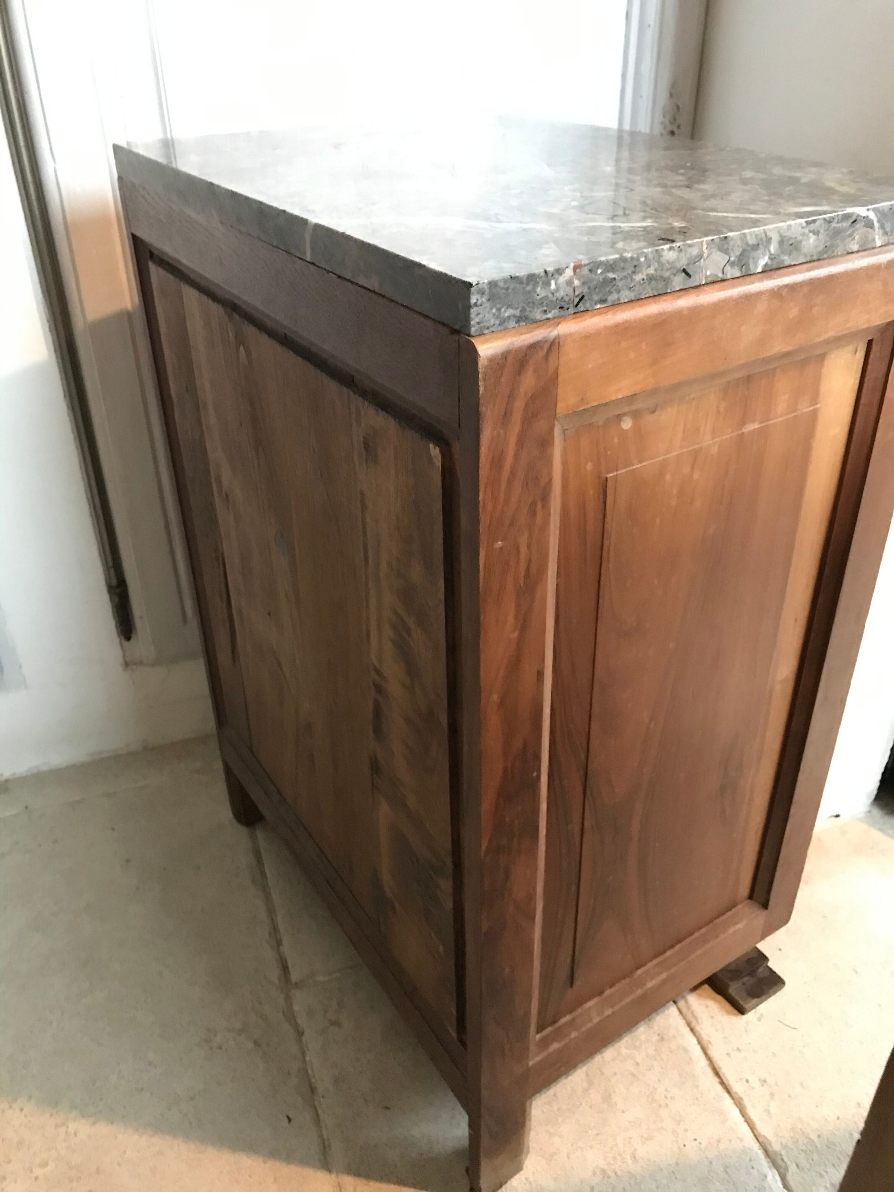 Art Deco wood and marble bedside