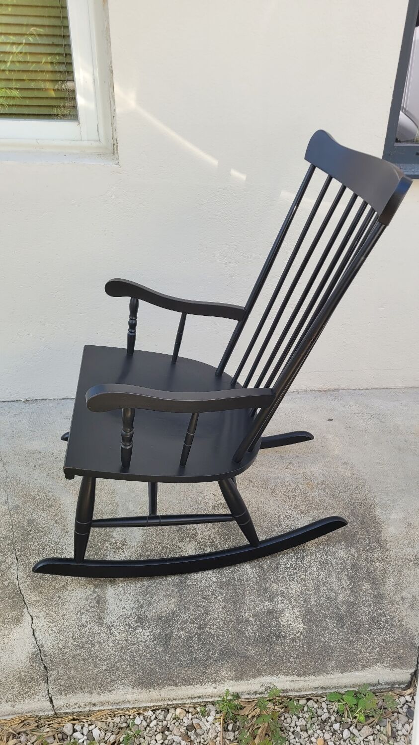Vintage black rocking chair 1950
