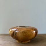 Vintage walnut wood empty pocket cup
