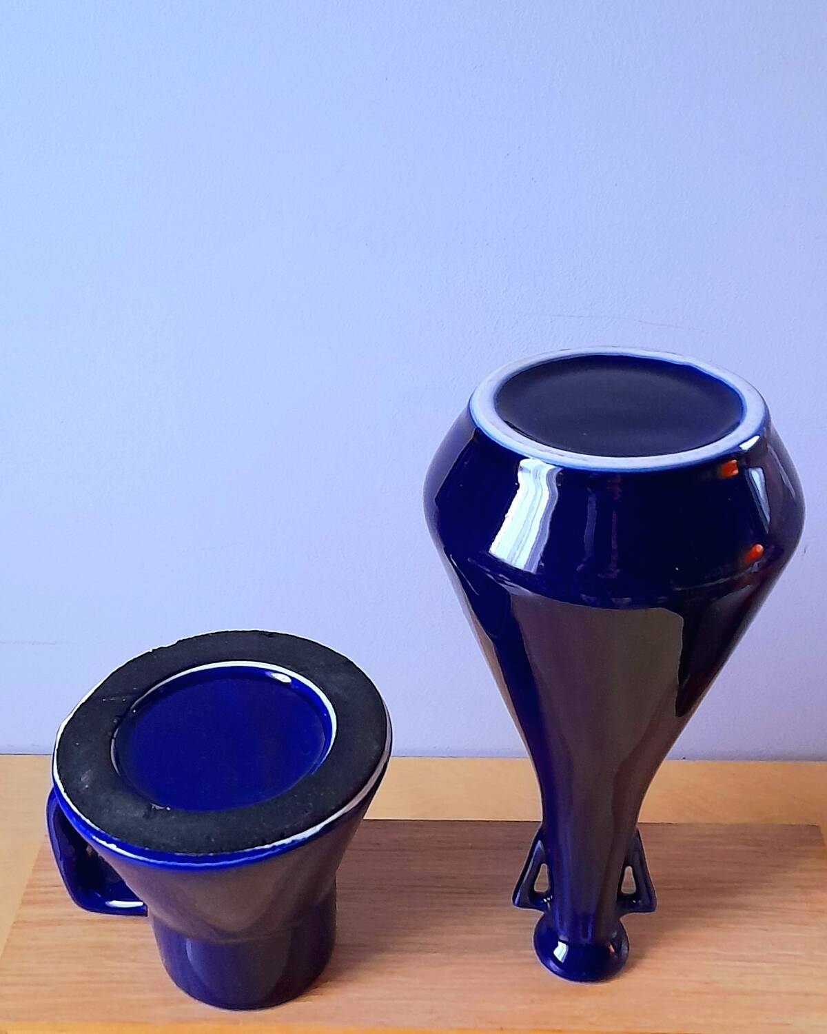 Set of cobalt blue vases