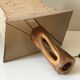 Vintage openwork wood lamp annees 60
