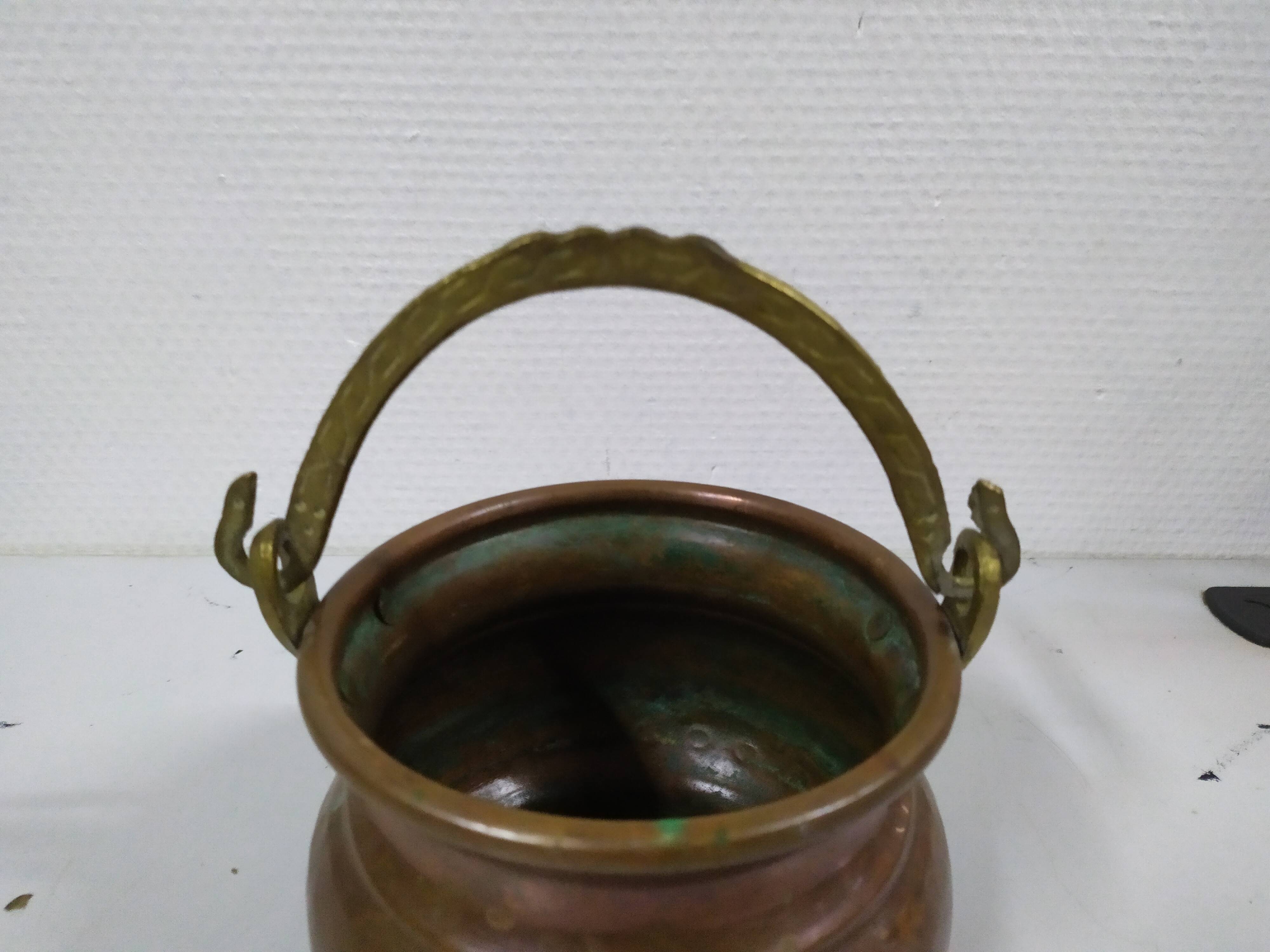 Old copper cauldron