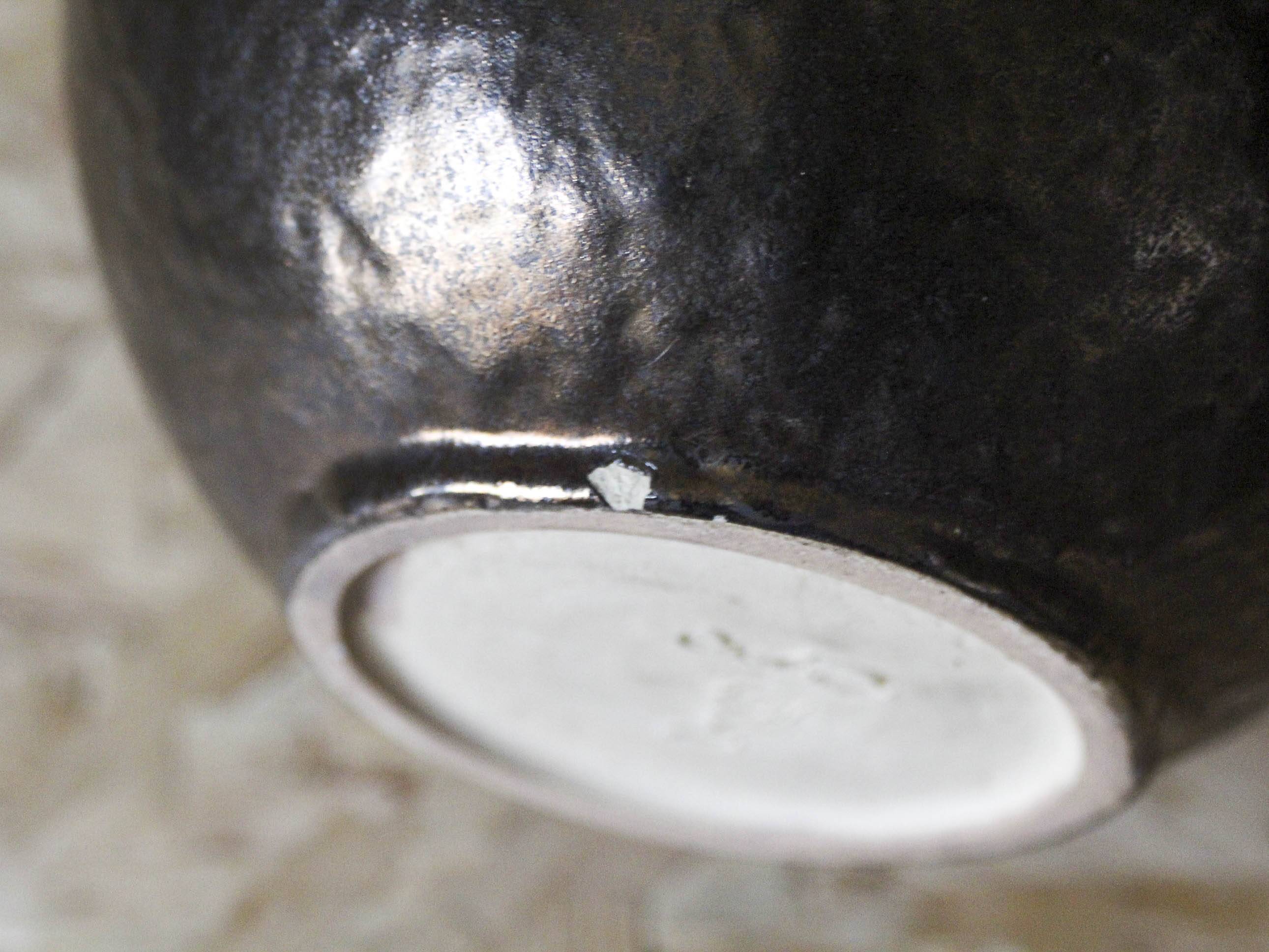 Ceramic ball lamp base signed Guérin