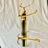 Ancien portemanteau mural d'angle en aluminium doré