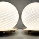 Pair of postmodern spheric murano glass table lamps by tronconi, italy