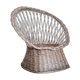 Antique armchair in gray woven wicker
