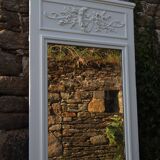 19th-century trumeau woodwork mirror 157x102cm
