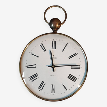 JUNGHANS ato-mat gilded brass wall clock 1960.