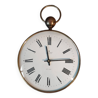 JUNGHANS ato-mat gilded brass wall clock 1960.