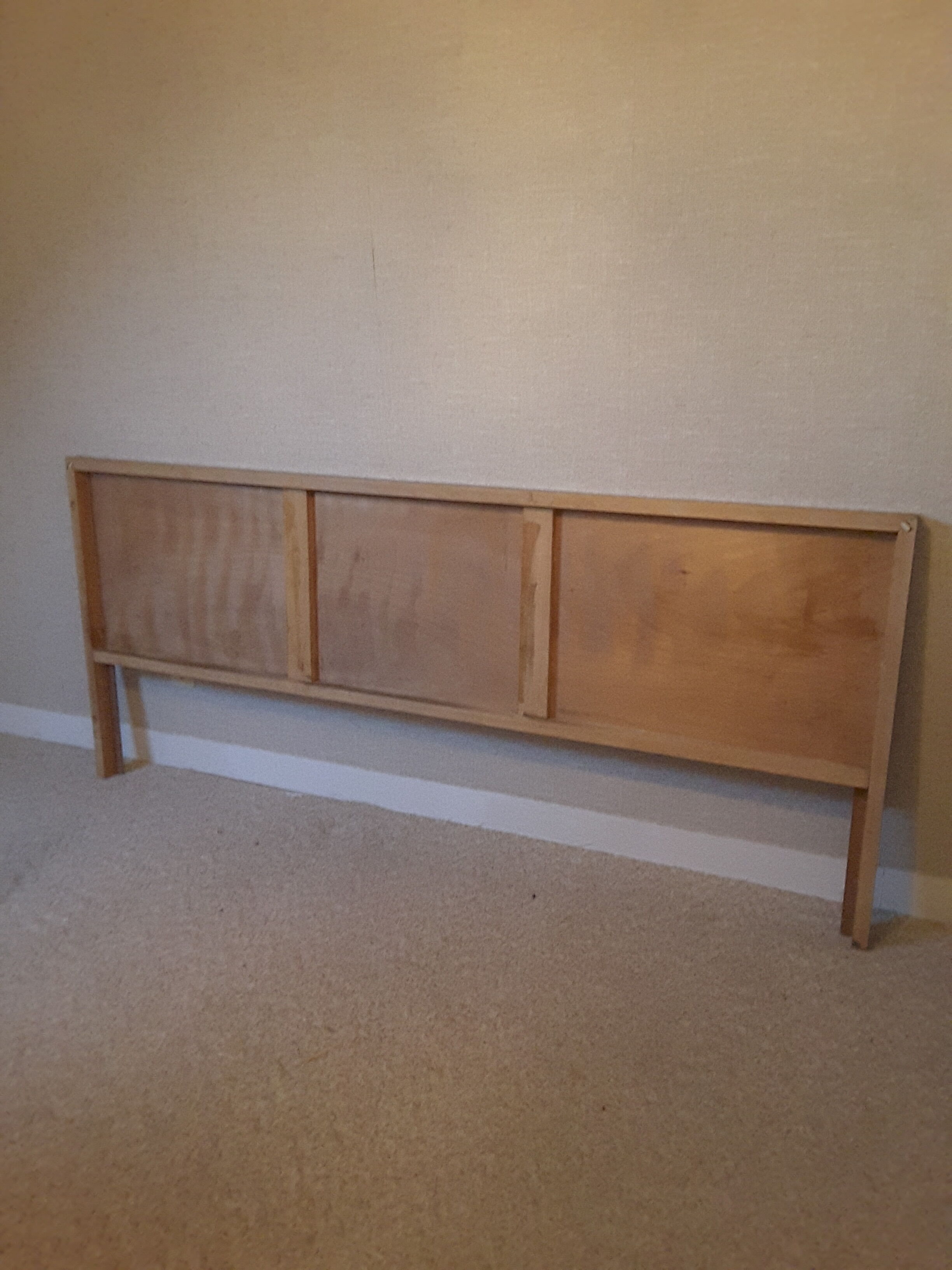 Headboard in wood and veneer oak vintage