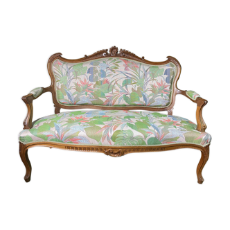 Canapé banquette de style Louis XV / rocaille