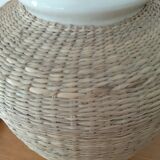 Ceramic lamp base and vegetable fiber