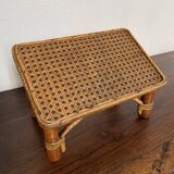 Rattan and cane footrest from the 1950s