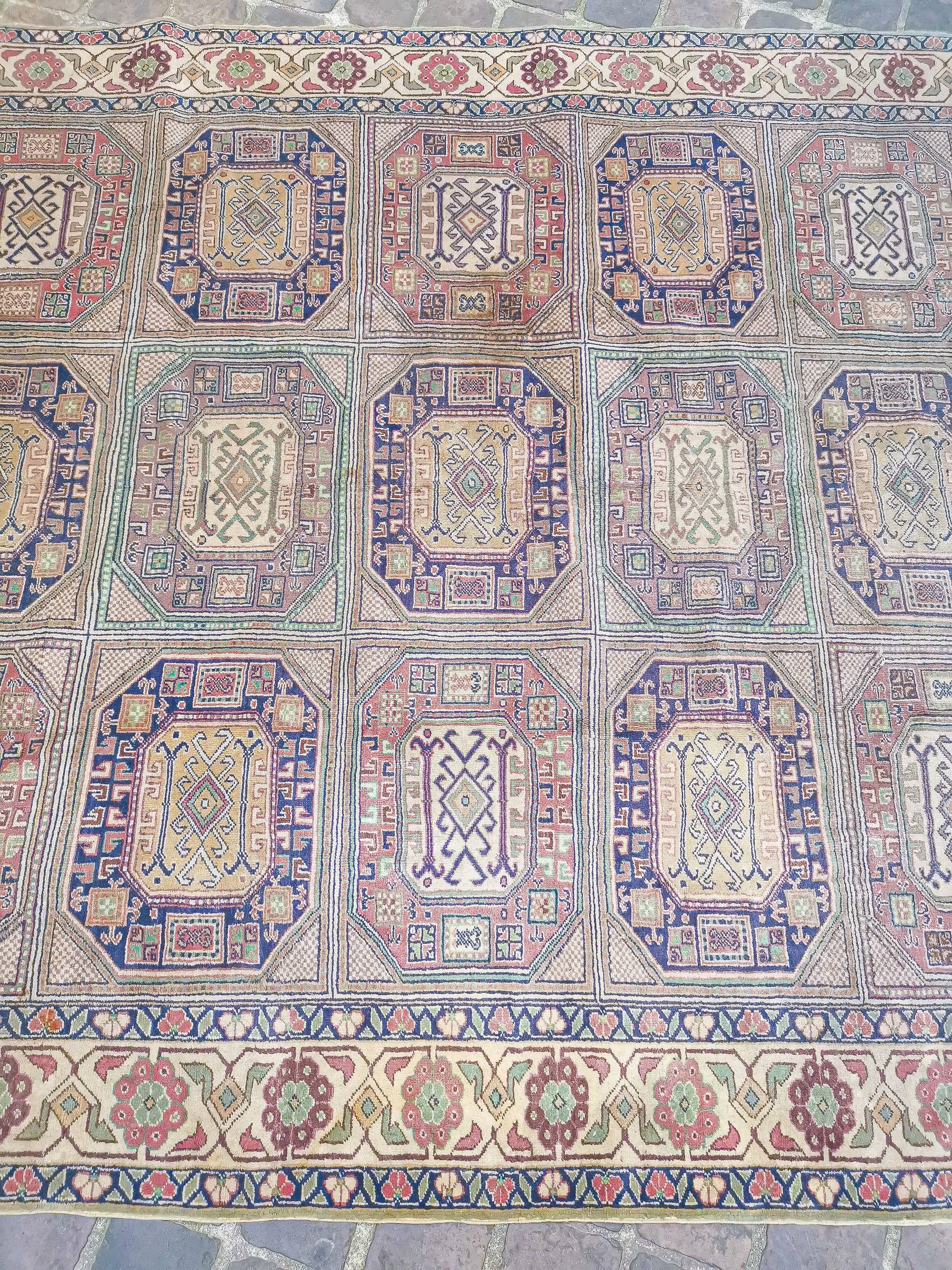 Turkish vintage handmade oriental rug Caesarea 3 x 2 m