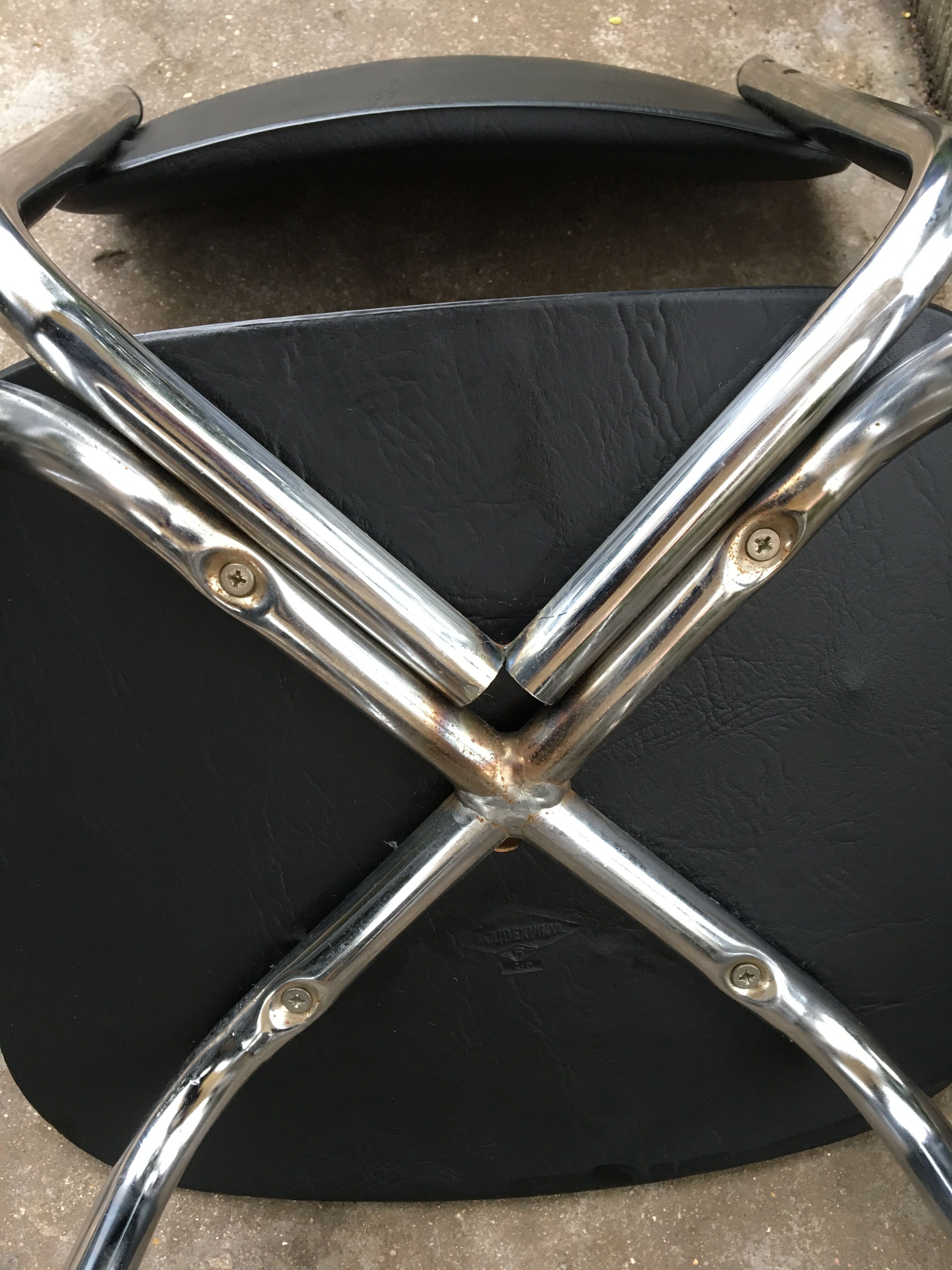 Vintage chrome and leatherette chairs