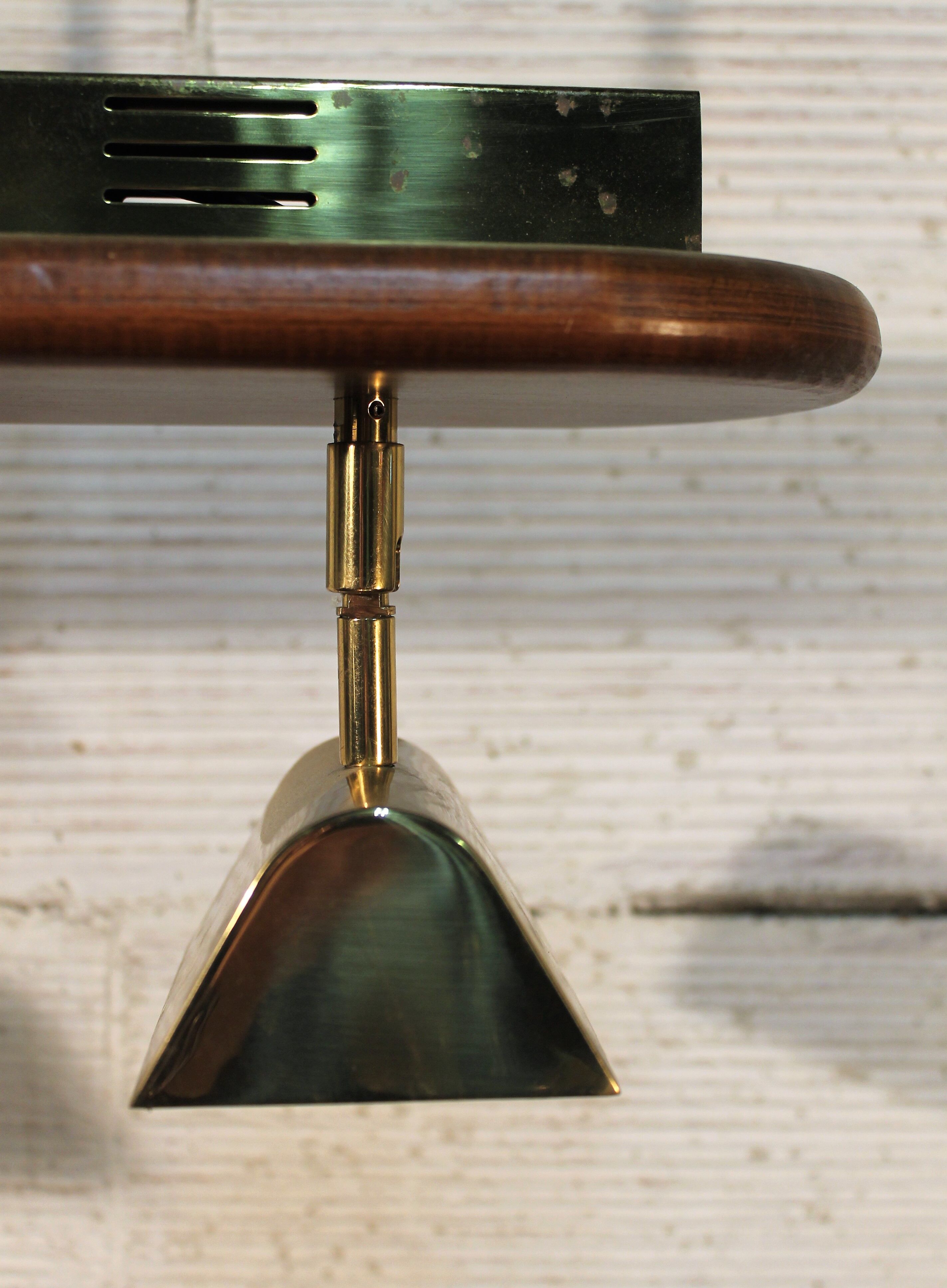 1960s teak & brass pendant