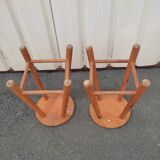 Pair of vintage pine stools
