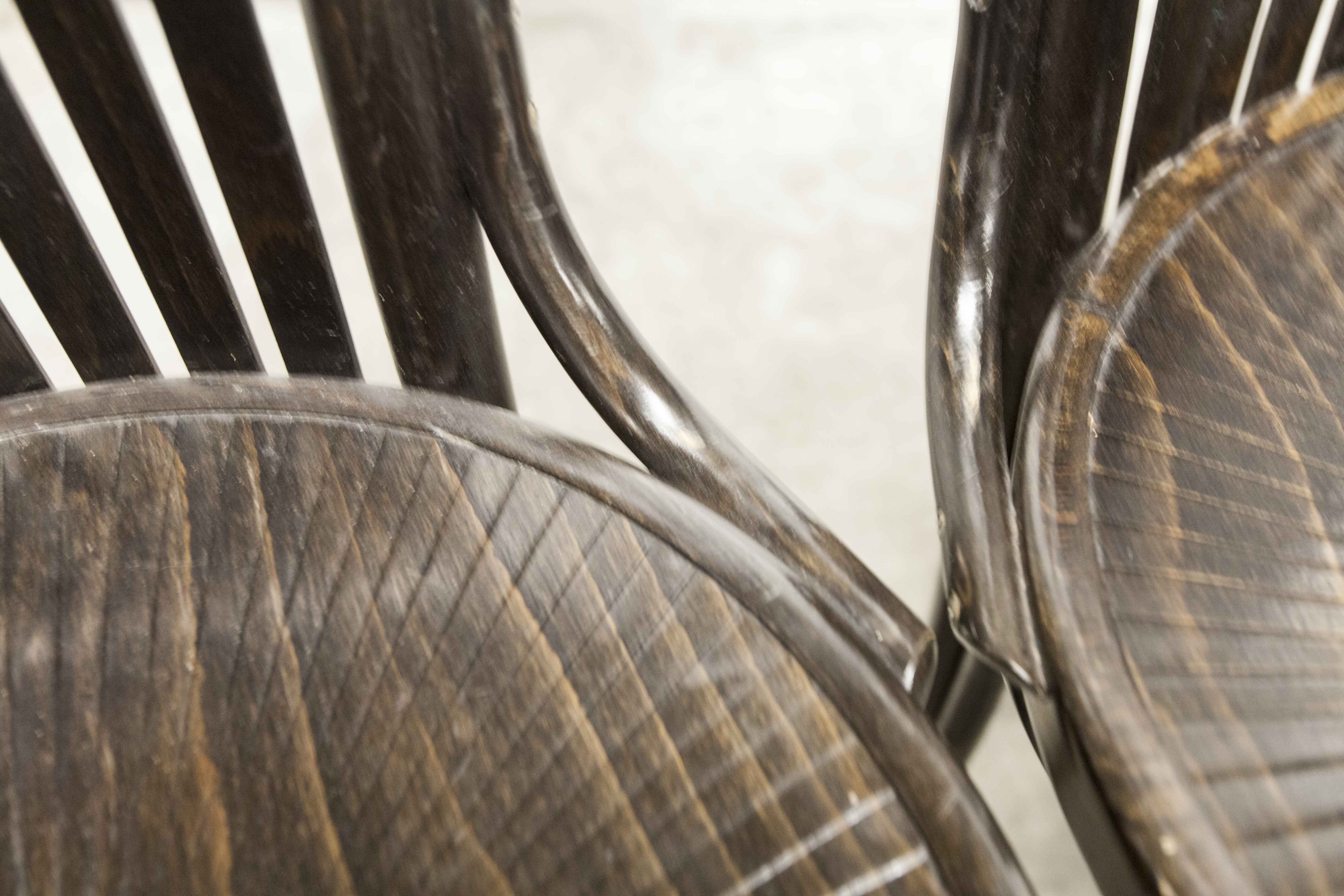Set of 6 chairs Bistrot Baumann ref 22 curved wood