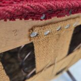 Fauteuil danois des années 1960, état d'origine, tissu en laine, pieds en bois de hêtre.