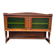 Art Deco sideboard in solid oak and frosted green glass, 1940.