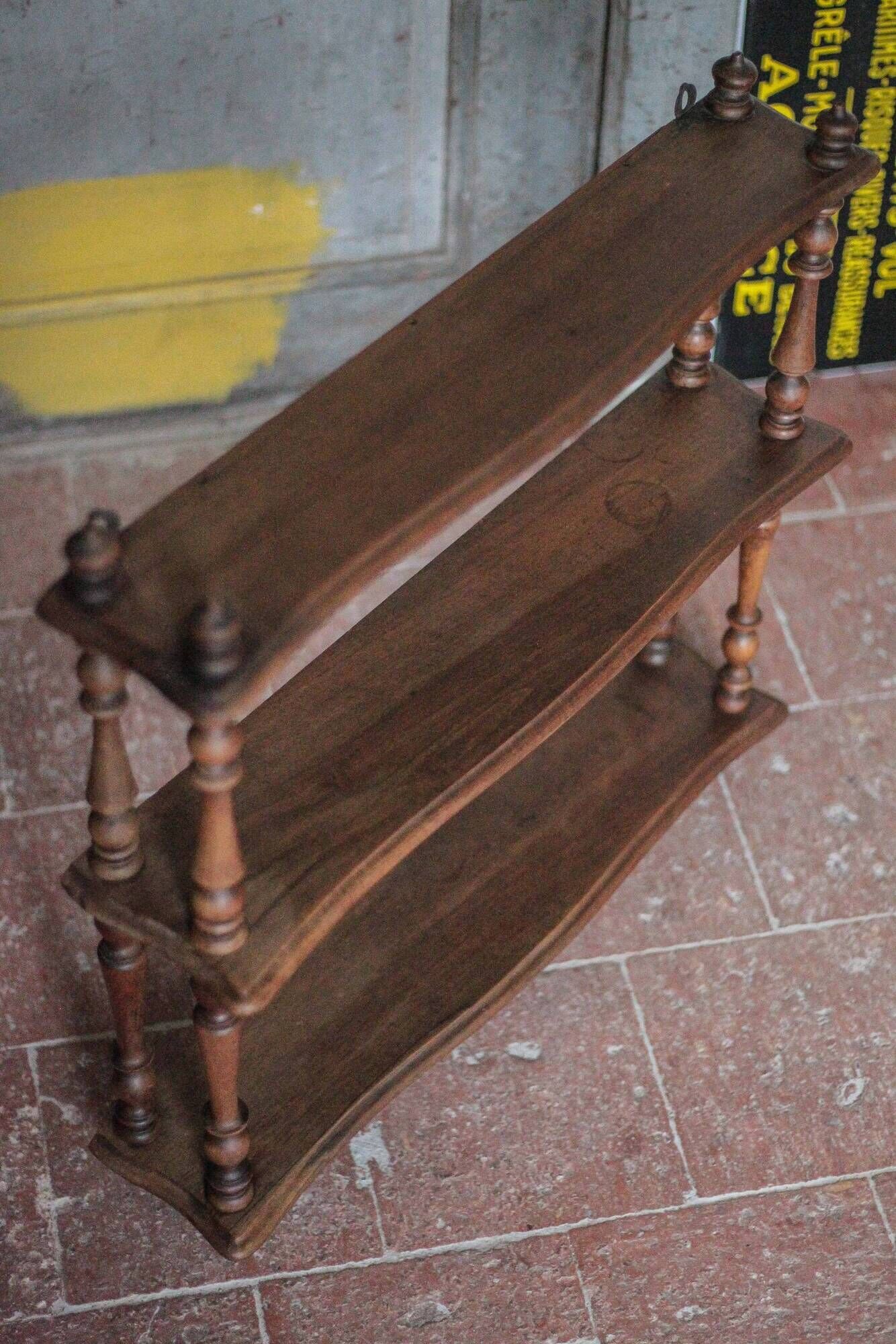 Vintage wall shelf, wooden furniture, living room, kitchen