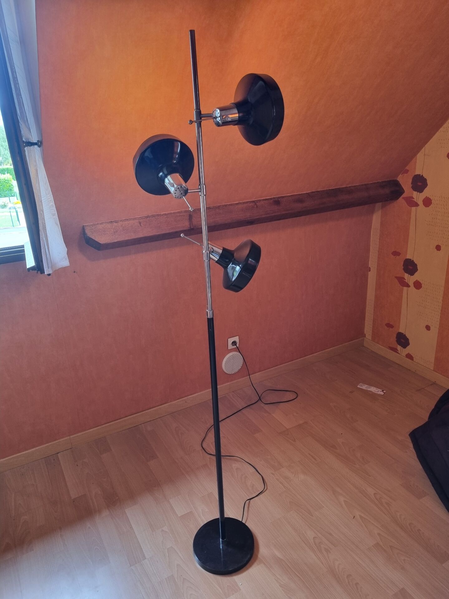 Three-light floor lamp (or 3 spots) by Étienne Fermigier for Monix Pari