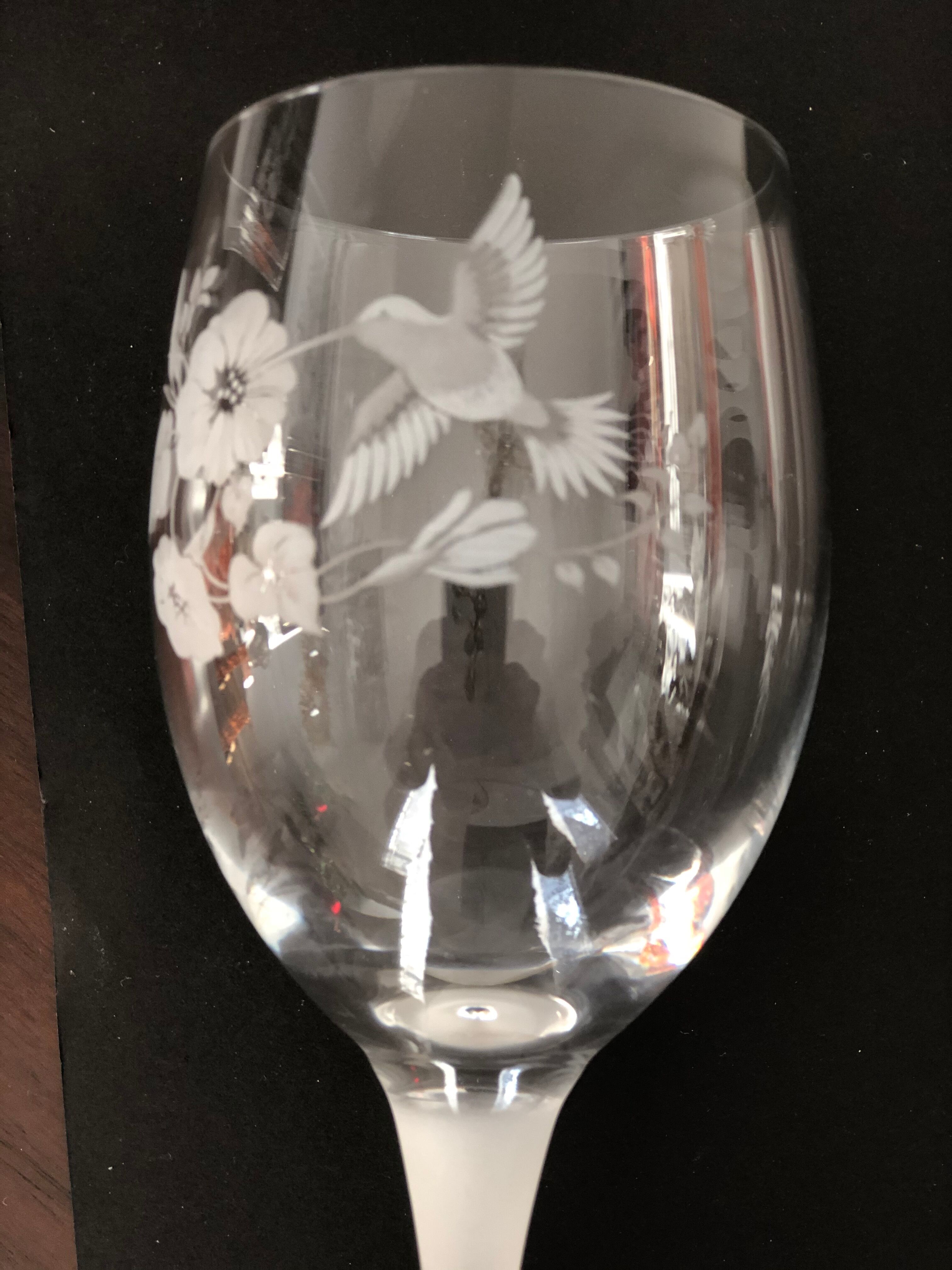 6 cut crystal wine glasses