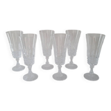 6 crystal flutes