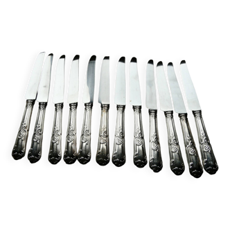 Service of 12 silver-plated table knives