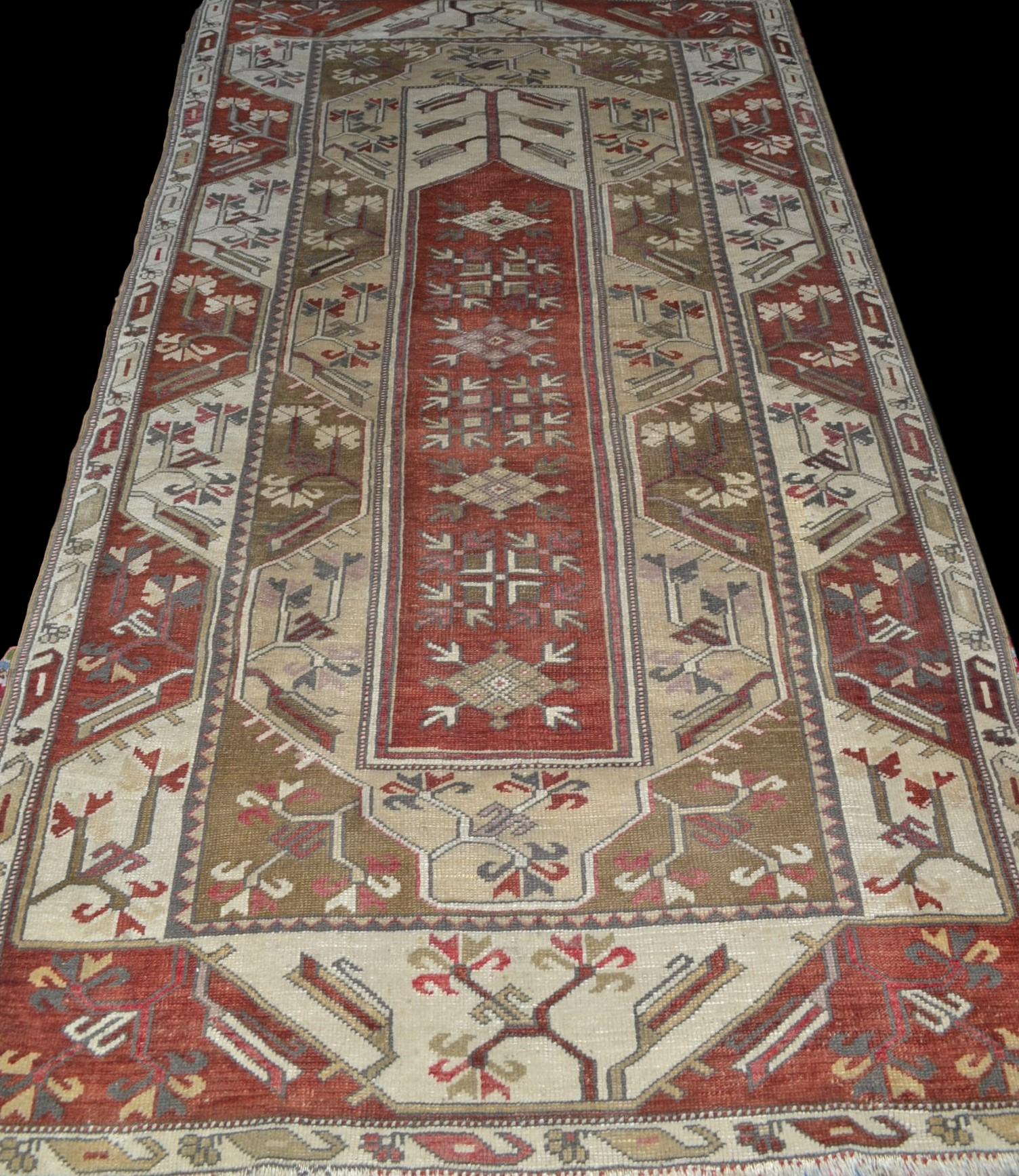 Milas carpet, 124 x 226 cm, anatolia, turkey, tied hand of time 1960