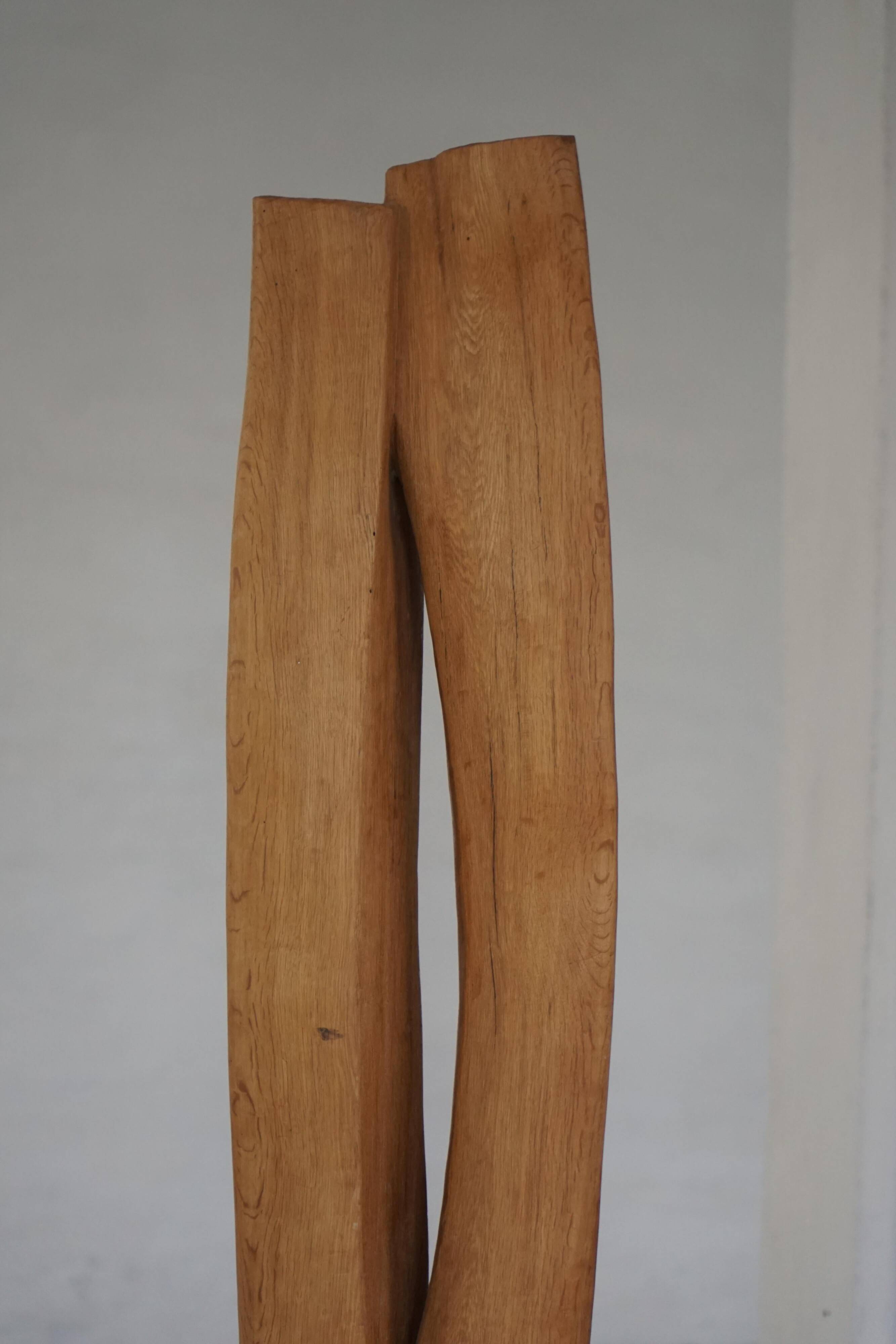 Large Wooden Sculpture "Joy" by Ole Wettergren, Modern Danish, 1980s