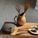 Slotted spatula, teak kitchen utensil L30 W8