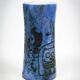 Small jug by Jacques Blin in blue ceramic with engraved animal decoration.
