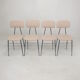 Set of 4 Italian Metal Dining Chairs, 1960's