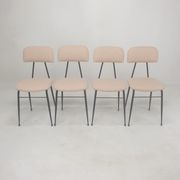 Set of 4 Italian Metal Dining Chairs, 1960's