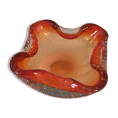 Orange Murano crystal ashtray