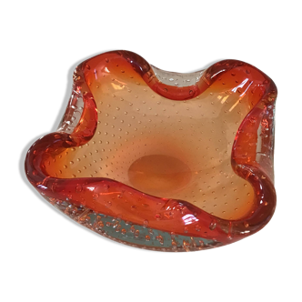 Orange Murano crystal ashtray